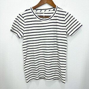 J.‎ Crew Factory Girlfriend Tee Cream Navy Striped Short Sleeve Fitted Tee XS